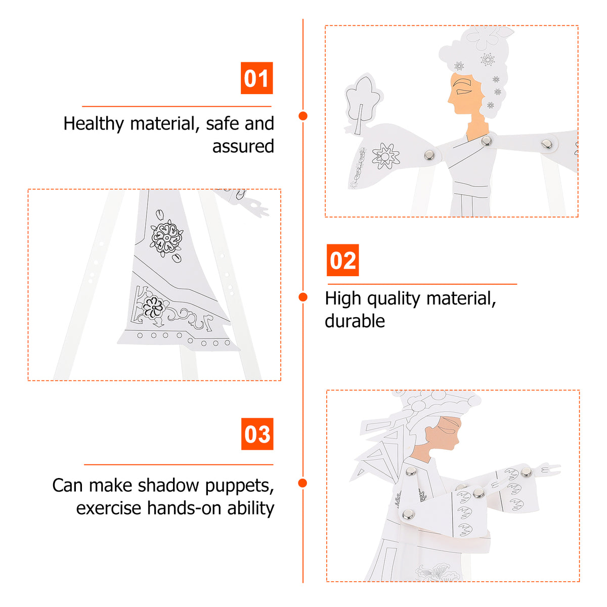 DIY Material Kit Toys for Toddlers Shadow Puppetry Making Tools Chinese Handmade Materials Child G158