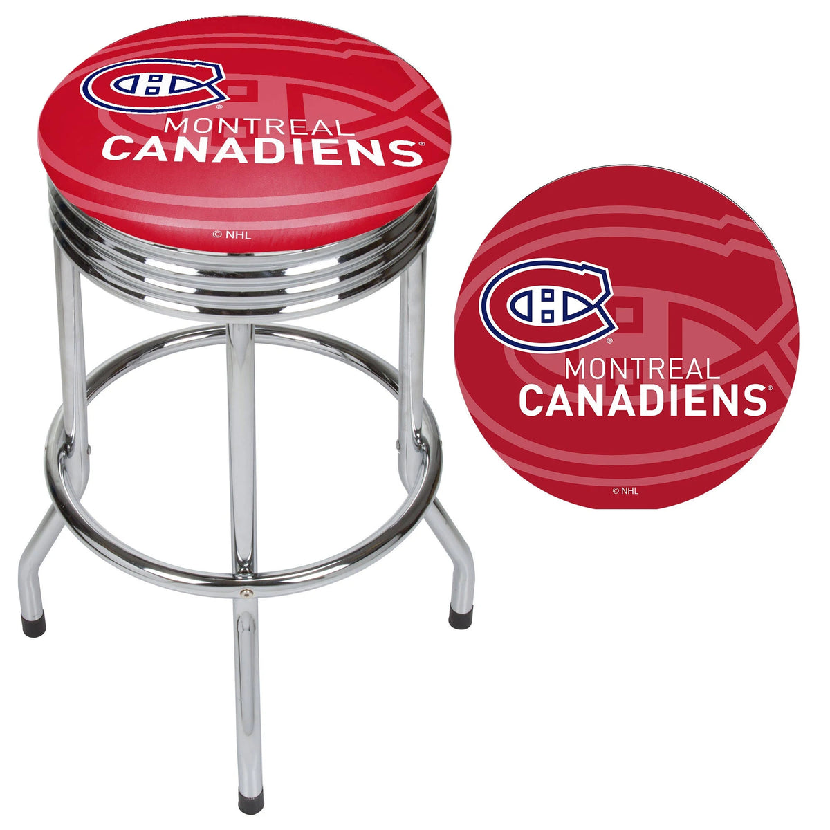 Chrome Ribbed Bar Stool Y5857