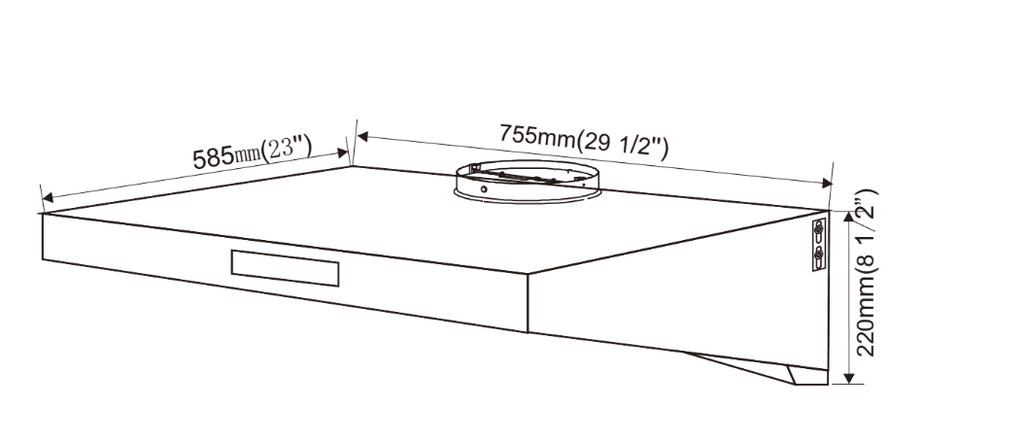 Stainless Steel 30" Under Cabinet Range Hood 800 CFM W76780