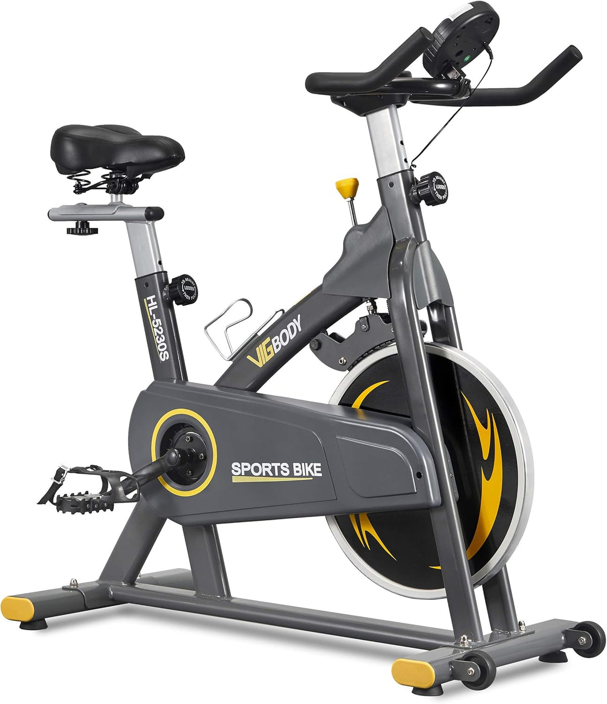 Stationary Exercise Bike Indoor Cycling Bike with Comfortable Seat Cushion LCD Monitor A7756