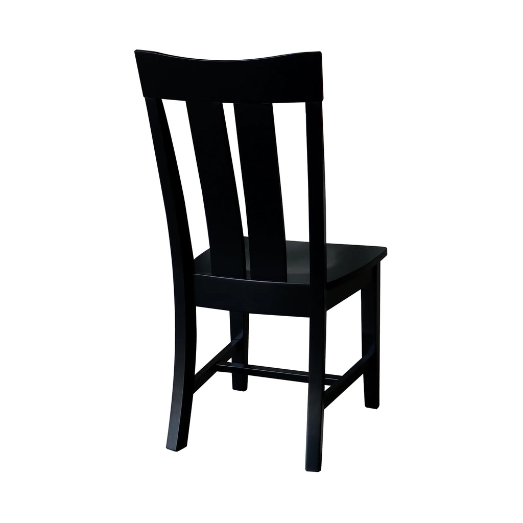 Solid Wood Dining Chairs Set of 2 in Black A2427