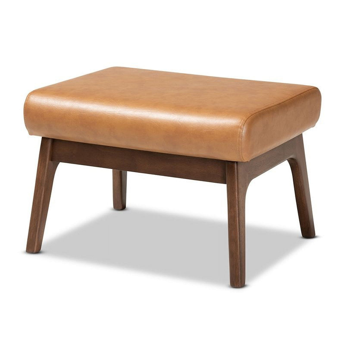 Brown Finished Wood 2-Piece Lounge Chair and Ottoman Set J4022